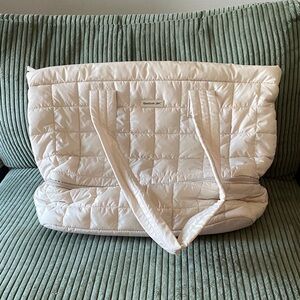 Reebok Quilted Padded Tote — Ivory White